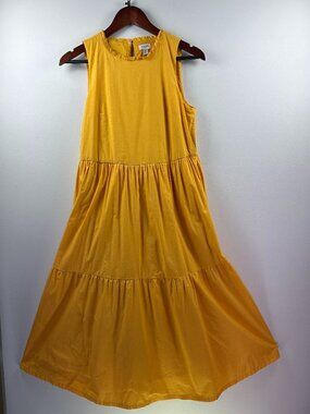 J.Crew Burnt Orange Cotton Poplin Ruffle Neck Fit & Flare Dress Size 2
